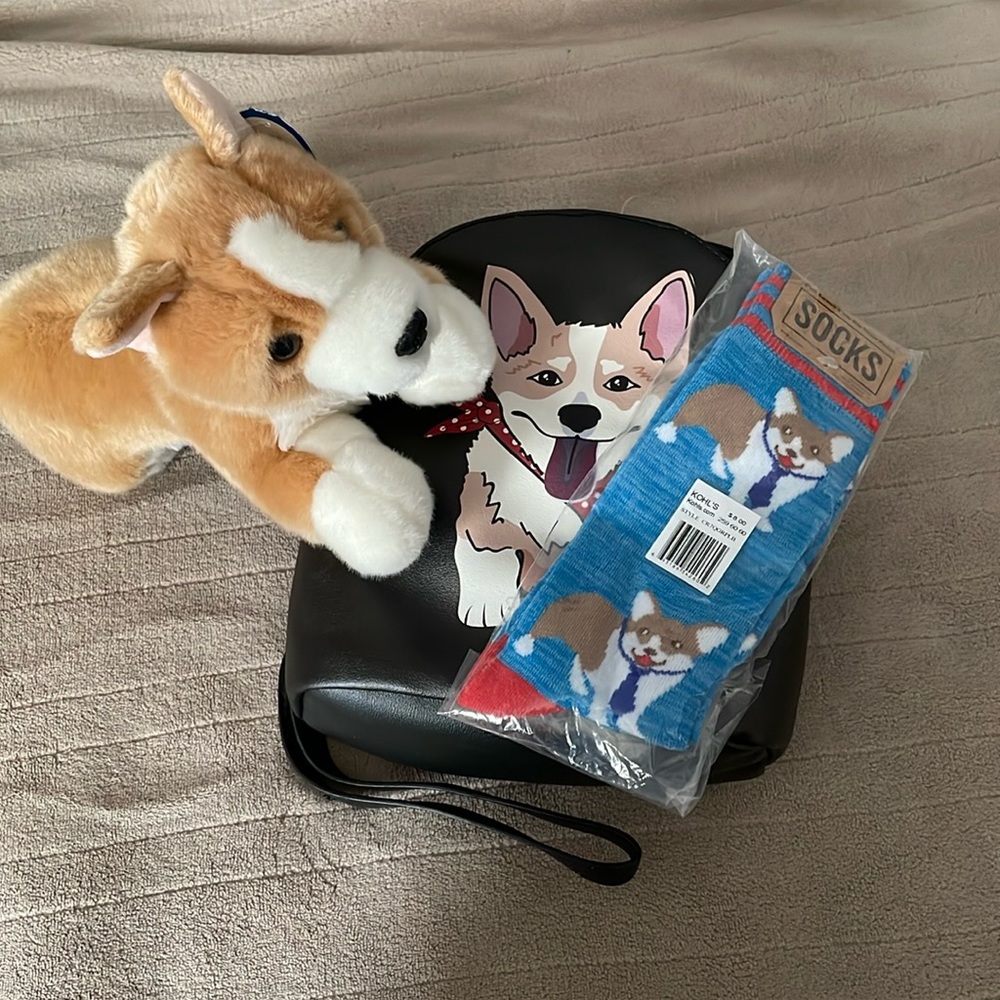 Corgi Gift Bundle, Purse, Socks and Plushy